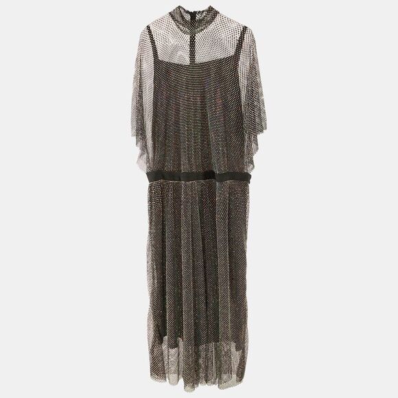 Dolce & Gabbana Black Rhinestone Embellished Oversized Maxi Dress Xl